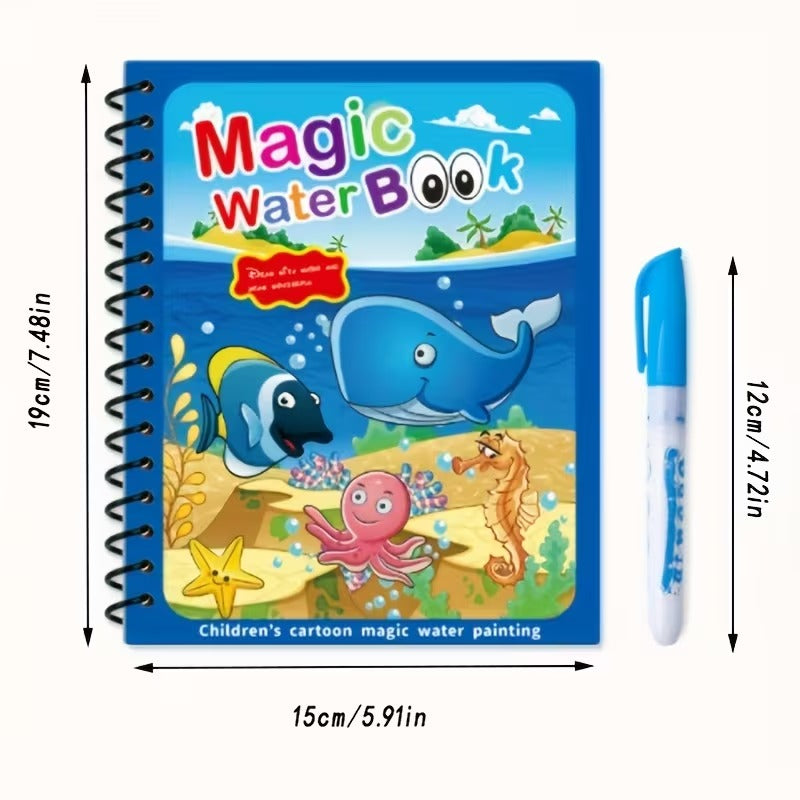 Ultimate Home‑Learning Magic Kit: Bundle Of 4pcs Sank Magic Books + 1pc Reusable Water Drawing Book