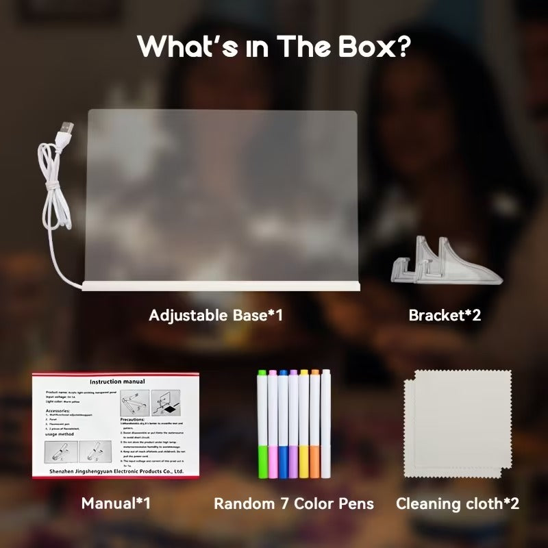Magic Glow Kids Drawing Board Erasable Light-Up Doodle Pad | Fun Educational Toy Menu Board