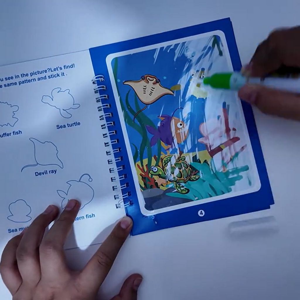 Magical Book Water Drawing Montessori Toys Reusable Colouring Book Early Education for Children