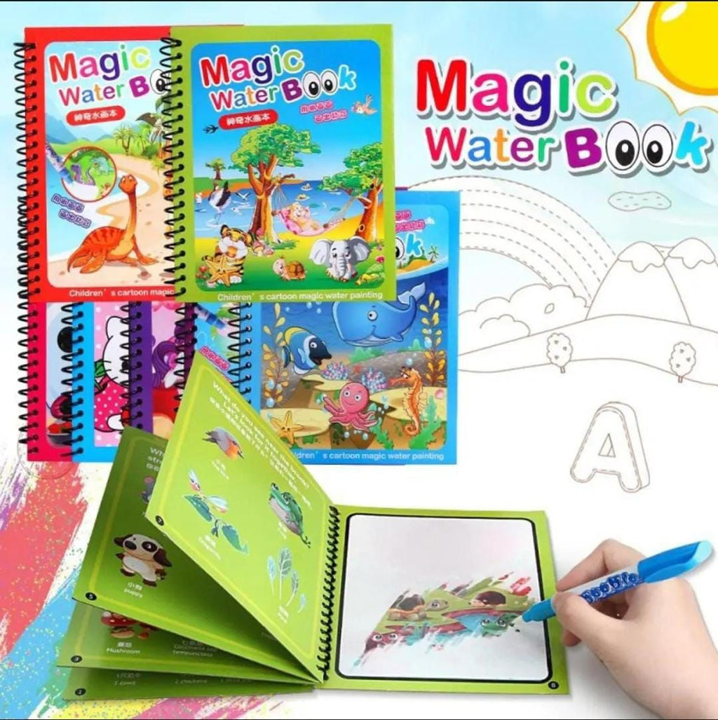 Ultimate Home‑Learning Magic Kit: Bundle Of 4pcs Sank Magic Books + 1pc Reusable Water Drawing Book
